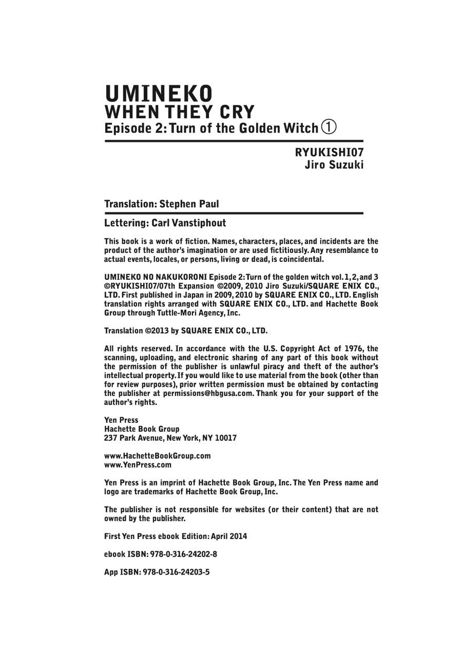 Read Umineko When They Cry Episode 2_ Turn of the Golden Witch EN Manga Online