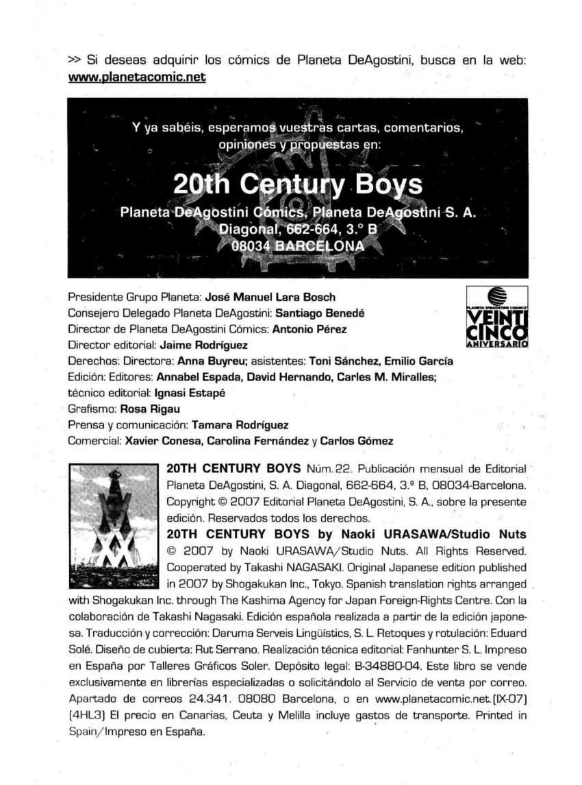 Read 20th Century Boys ES Manga Online